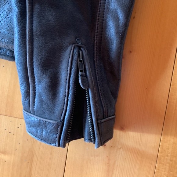 Black Brand Neanderthal Leather Motorcycle Jacket Black - Men's Large - Picture 6 of 11